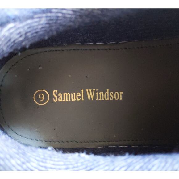 Samuel Windsor Navy Blue Sneakers Trainers Canvas Lace Up Size 9 Casual - Picture 8 of 10